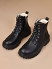 Bottes de Combat Lacé Hautes Chaudes à Doublure en Polaire Thermique
