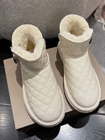 Bottes de Neige Chaudes en Doublure Polaire Imperméable Motif Argyle