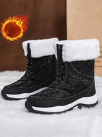 Bottes de Neige Chaudes en Fausse Fourrure à Lacets