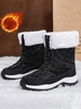 Bottes de Neige Chaudes en Fausse Fourrure à Lacets