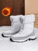 Bottes de Neige Chaudes en Fausse Fourrure à Lacets