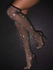 Bottes de Soirée Brillantes Au-dessus du Genou Bout Pointu à Paillettes en Résille