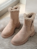Bottes en Faux Suède avec Doublure à Semelles Crantée