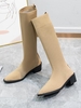 Bottes Extensibles à Enfiler et à Bouts Pointus avec Talons Épais