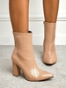Bottes Gaufrées à Talon Épais et Bout Pointu