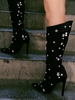 Bottes Hauteur à Genou avec Strass Design à Bout Pointu