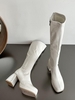 Bottes Hauteur à Genou Bout Carré à Talon Epais