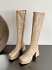 Bottes Hauteur à Genou Bout Carré à Talon Epais
