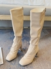 Bottes Hauteur à Genou Epaisses avec Zip Au Dos