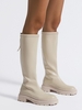 Bottes Hauteur à Genou Plate-forme Zippées Au Dos