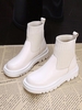 Bottes Jointives en Tricot en Couleur Unie