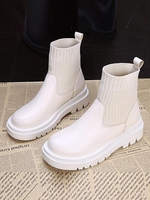 Bottes Jointives en Tricot en Couleur Unie