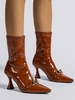 Bottes Mi-Hautes Epaisses à Bout Pointu avec Chaîne