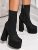 Bottes Mi-mollet à Glissière Latérale à Bout Carré