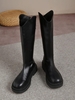 Bottes Mi-Mollet avec Découpe en V et Semelle Crantée