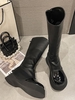 Bottes Mi-Mollet Pliées Design à Ourlet Epais