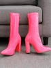 Bottes Néon Zippées en Couleur de Bonbon à Talon Epais