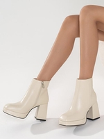 Bottes Plate-forme à Talons Épais et à Bouts Carrés