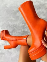 Bottes Plate-forme avec Fermeture Éclair sur le Côté