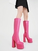 Bottes Plate-forme Hauteur Genou à Talons Épais