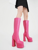 Bottes Plate-forme Hauteur Genou à Talons Épais