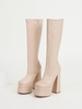 Bottes Plate-forme Hauteur Genou à Talons Épais