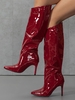 Bottes Souples en Cuir Verni à Talons Aiguilles