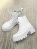 Bottes Style Britannique à Talon Epais à Lacets en Avant