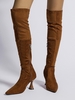 Bottes Superposées Au-dessus du Genou Zip Latérale à Bout Pointu