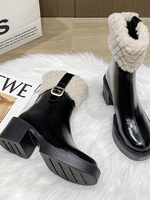 Bottes Zip Au Dos à Doublure Fourrée à Talon Epais