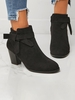 Bottines à Cheville Décorées de Nœud Papillon à Talon Epais en Faux Daim
