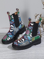 Bottines à Cheville Motif de Peau de Serpent