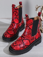 Bottines à Cheville Motif de Peau de Serpent