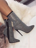 Bottines à Cheville Partout à Talon Aiguille avec Strass