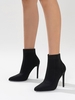 Bottines à Talons Aiguilles et à Bouts Pointus Tricot Extensible