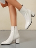 Bottines à Talons Épais avec Fermetures Éclair Latérales