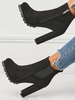 Bottines Chelsea en Daim et à Talons Épais