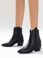 Bottines de Hauteur Cheville Bout Pointu à Talon Epais