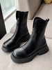 Bottines Zip en Avant à Bout Carré