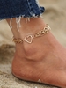 Bracelet de Cheville Cœur Créatif à Double Couches