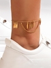 Bracelet de Cheville Feuille Superposé à Frange