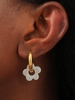 Bracelet Jonc en Or Plaqué 18k Motif Floral Peintes