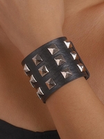 Bracelet Manchette Large avec Rivet en PU