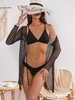 Cache-maillot Noué en Avant Zigzag en Dentelle Taille unique Noir