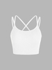 Camisole Court Côtelé Croisé en Tricot Taille unique Blanc