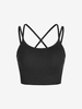 Camisole Court Côtelé Croisé en Tricot Taille unique Noir