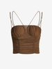 Camisole Court en Maille à Volants S Café profond