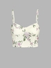 Camisole Courte à Imprimé Fleurie M Jaune clair
