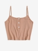 Camisole Courte Côtelée à Demi-Bouton M Rose léger