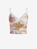 Camisole Courte en Dentelle Insérée avec Nœud Papillon S